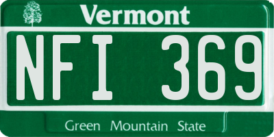 VT license plate NFI369