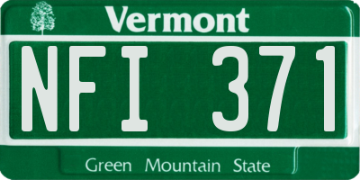 VT license plate NFI371