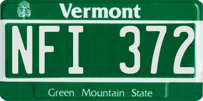 VT license plate NFI372