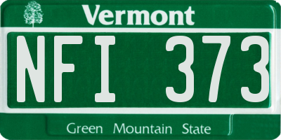 VT license plate NFI373