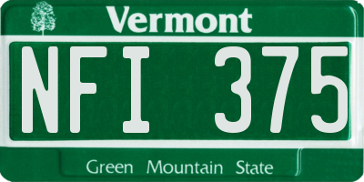VT license plate NFI375