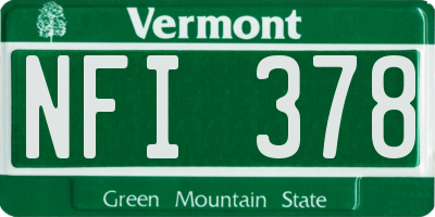 VT license plate NFI378