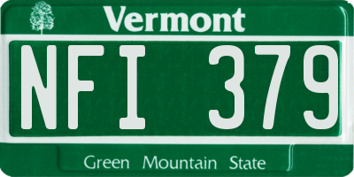 VT license plate NFI379