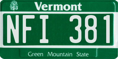 VT license plate NFI381