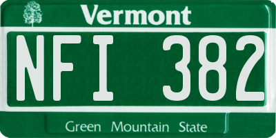 VT license plate NFI382