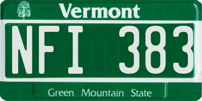 VT license plate NFI383