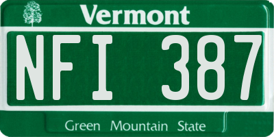 VT license plate NFI387