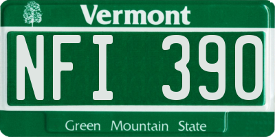 VT license plate NFI390