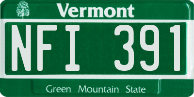 VT license plate NFI391
