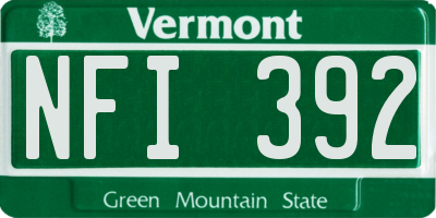 VT license plate NFI392