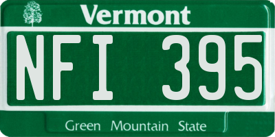 VT license plate NFI395