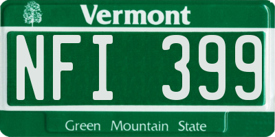 VT license plate NFI399