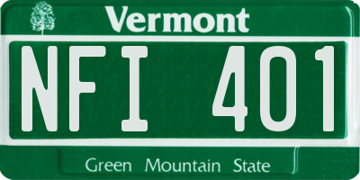 VT license plate NFI401