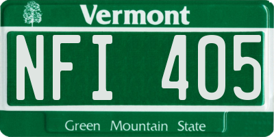 VT license plate NFI405