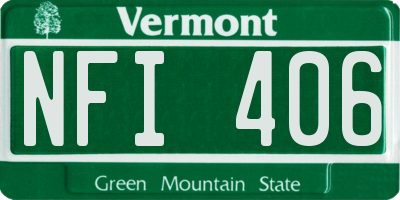 VT license plate NFI406