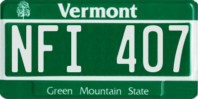 VT license plate NFI407