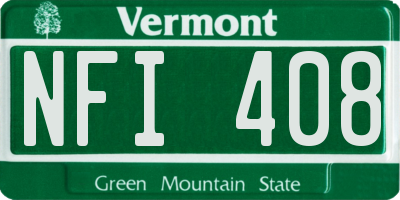 VT license plate NFI408
