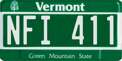 VT license plate NFI411