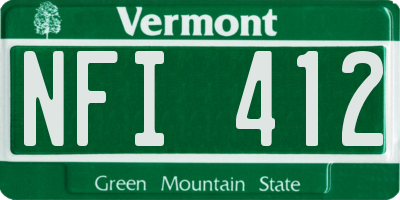 VT license plate NFI412
