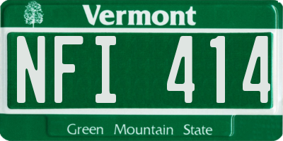 VT license plate NFI414