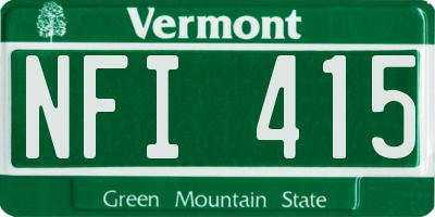 VT license plate NFI415