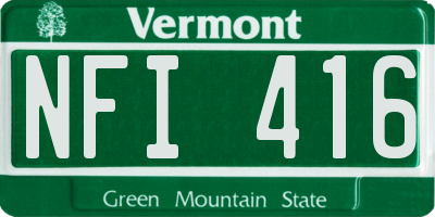 VT license plate NFI416