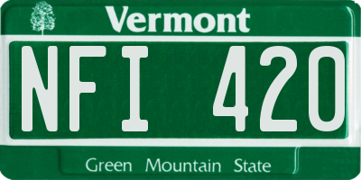 VT license plate NFI420