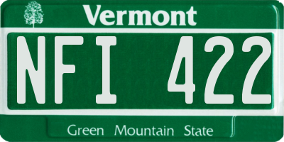 VT license plate NFI422