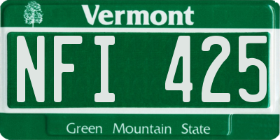 VT license plate NFI425
