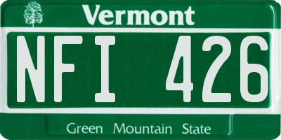 VT license plate NFI426