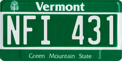 VT license plate NFI431