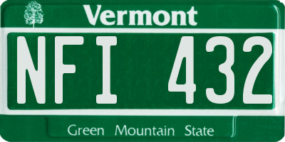 VT license plate NFI432