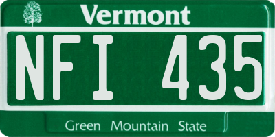 VT license plate NFI435