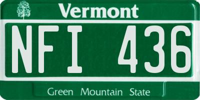 VT license plate NFI436