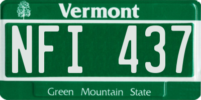 VT license plate NFI437