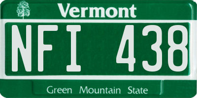 VT license plate NFI438