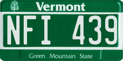 VT license plate NFI439