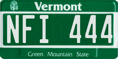 VT license plate NFI444