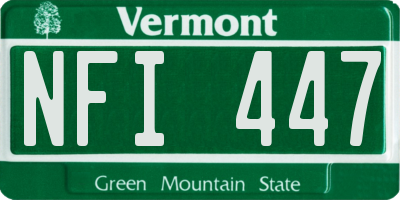 VT license plate NFI447