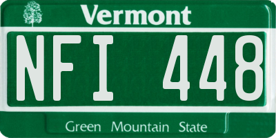 VT license plate NFI448