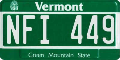 VT license plate NFI449