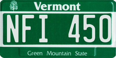 VT license plate NFI450
