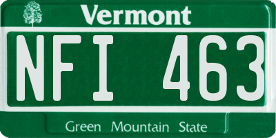 VT license plate NFI463