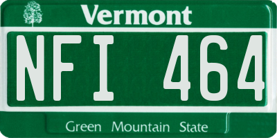 VT license plate NFI464