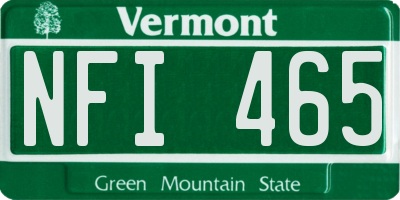 VT license plate NFI465