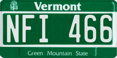 VT license plate NFI466