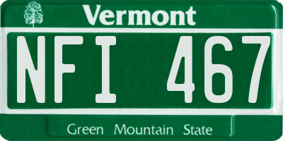 VT license plate NFI467