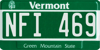 VT license plate NFI469