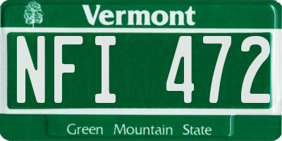 VT license plate NFI472