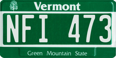 VT license plate NFI473